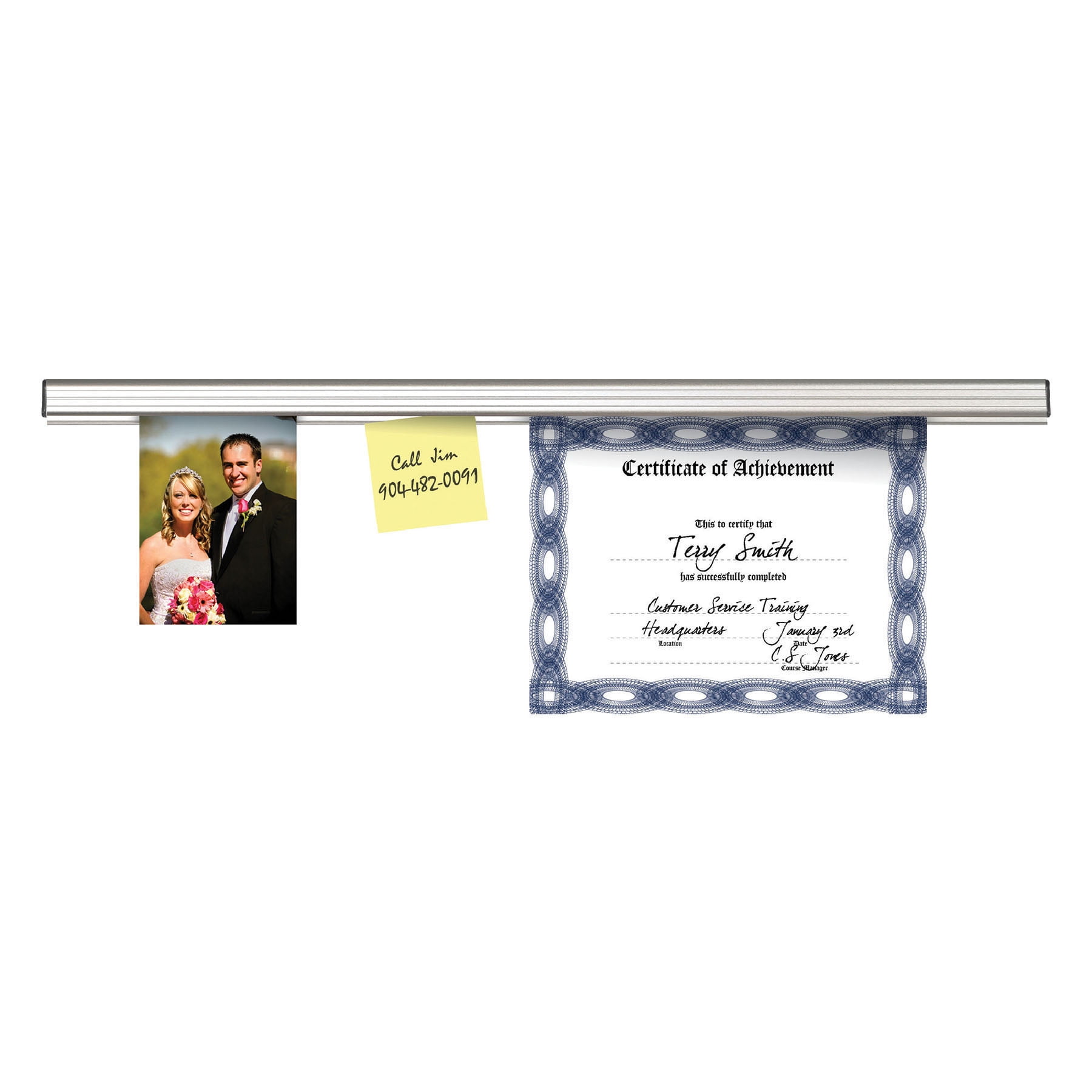 Satin Aluminum 48-Inch Grip-A-Strip Display Rail