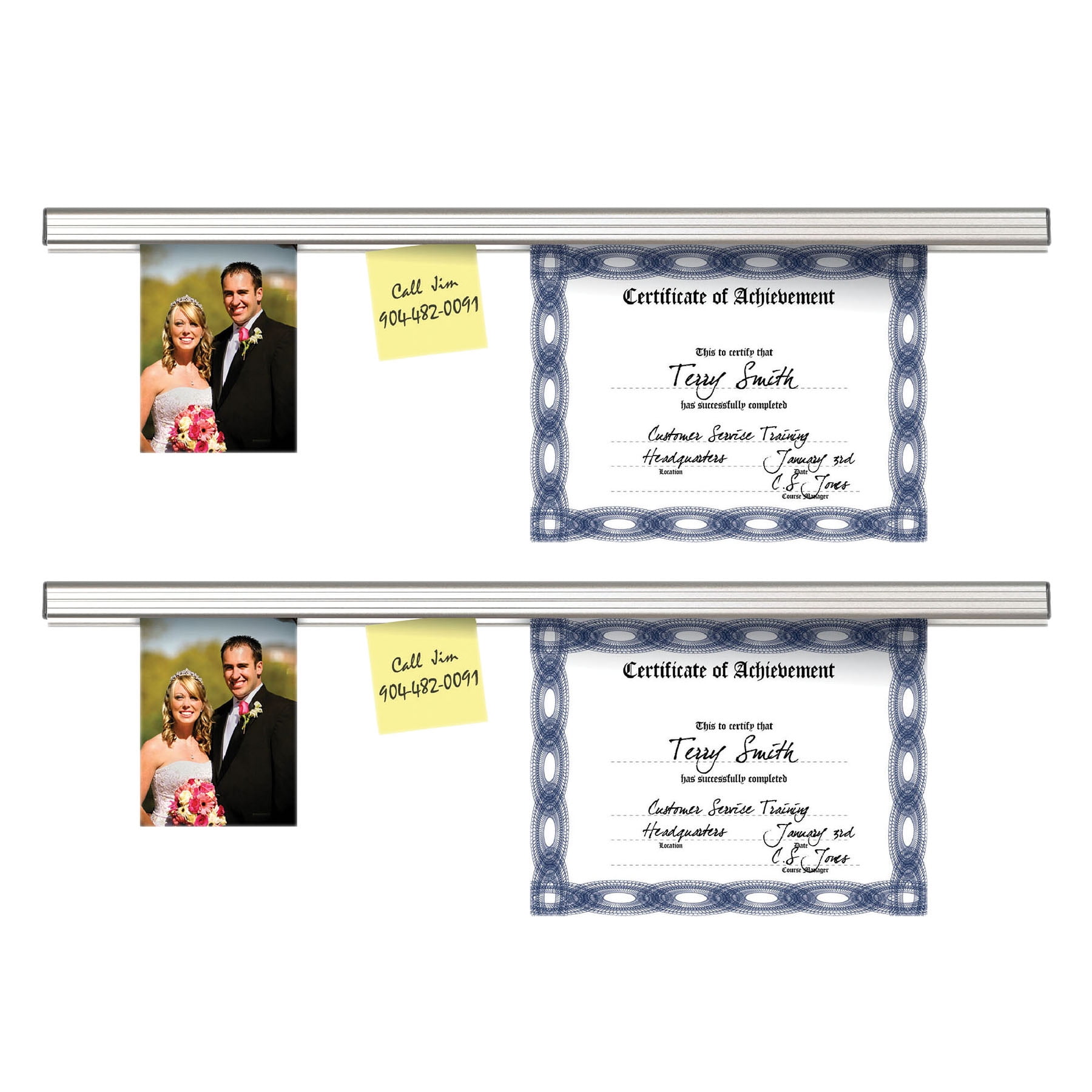 Grip-a-Strip Display Rail, 9 Inch, Satin, Medium Size, Pack of 2