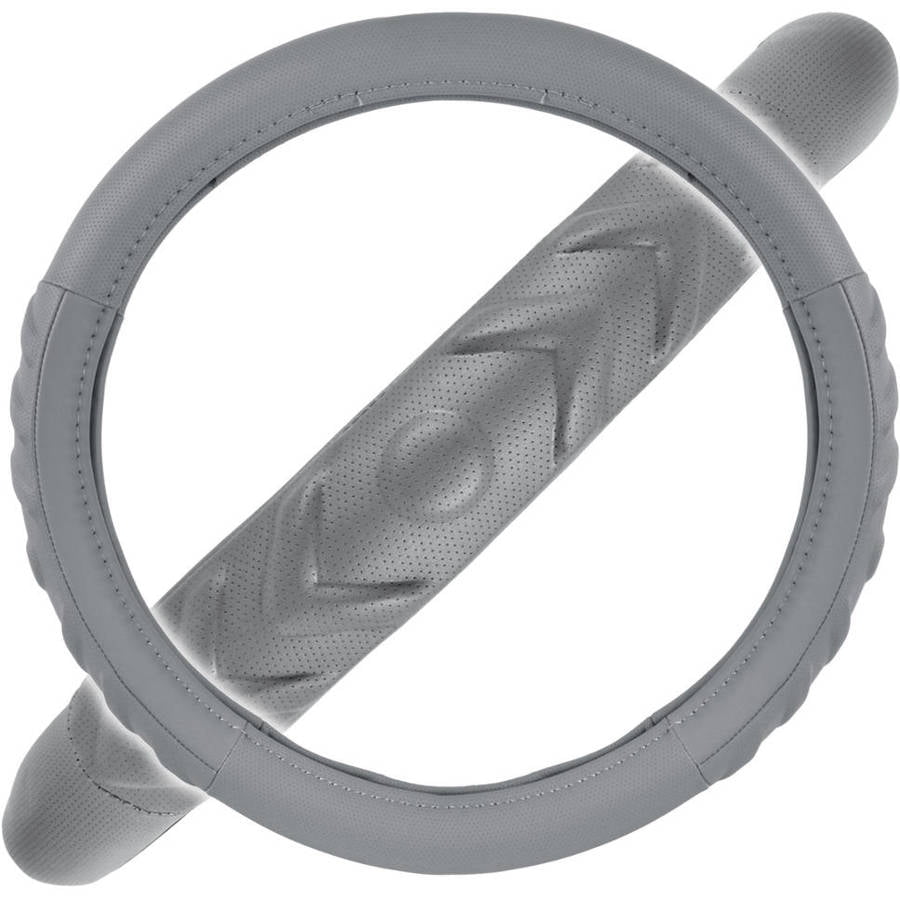 GripDrive Pro Ridged Cushion Grip Synthetic Leather Car Steering Wheel