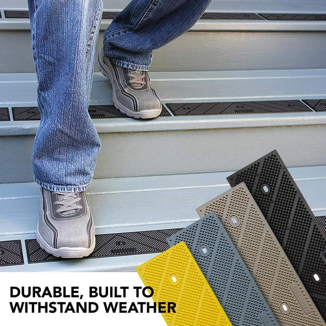 GripStrip Stair Treads for Wooden Steps, Non Slip Stair Grips for Outdoor or Indoor Use, Screw