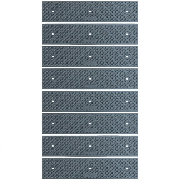 GripStrip Stair Treads for Wooden Steps, Non Slip Stair Grips for Outdoor or Indoor Use, Screw Down | Weather Resistant | Anti Slip Step Treads for Safety - Gray, 8 Pack, 15"x3.25"