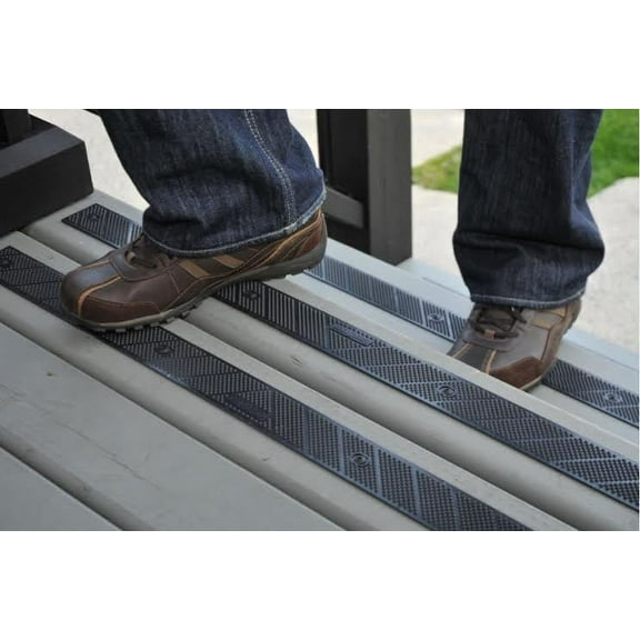 GripStrips Anti-Slip Treads - 8 Pack, Black (32" x 2") - Outdoor Non-Slip Tread Strips - Waterproof Safety Traction Strips for Stairs, Ramps, Composite, Ladders, Wood, Concrete, Metal