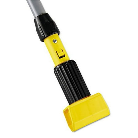 Gripper Aluminum Mop Handle, 1.13" dia x 60", Gray/Yellow | Bundle of 5 Each