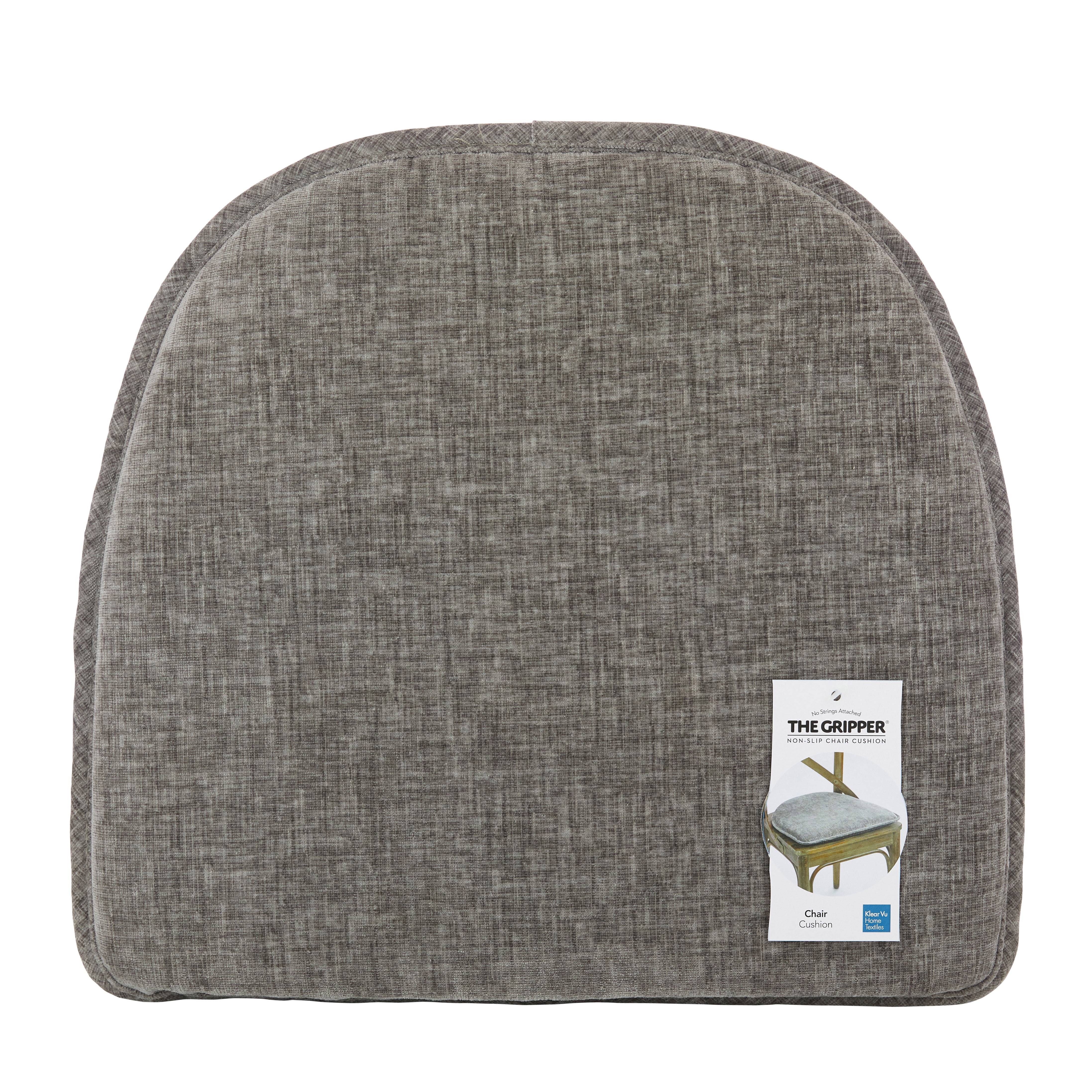 Gripper Non Slip 15" x 16" Bowler Gray Chair Cushion