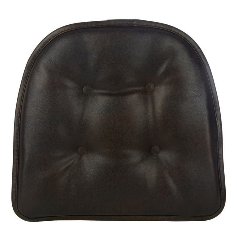 Brentwood Nubuk Faux-Leather Chair Pad 4-Pack, Brown