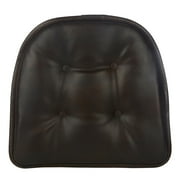 Gripper Non Slip 15 x 16 Faux Leather Dark Brown Chair Cushion