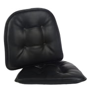 Gripper Non Slip 15 x 16 Faux Leather Tufted Chair Cushions, Set of 2