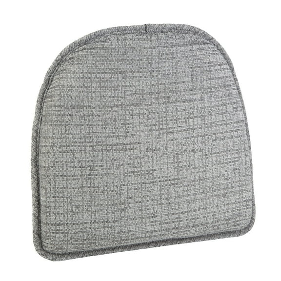 Gripper Non Slip 15" x 16" Kendall Nickel Gray Chenille Chair Cushions, Set of 2