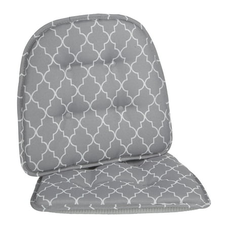 Gripper Non-Slip 15" x 16" Trellis Tufted Chair Cushions, Set of 2