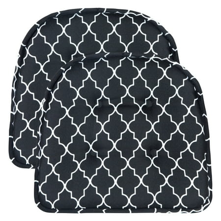 Gripper Non-Slip 15" x 16" Trellis Tufted Chair Cushions, Set of 2