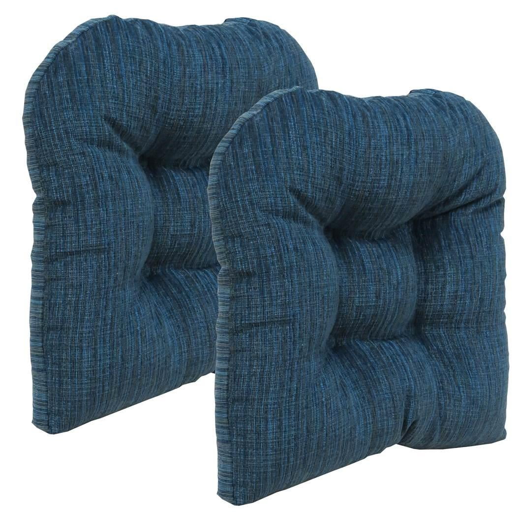 Gripper Non-Slip 17" x 17" Polar Chenille Tufted Universal Chair Cushions, Set of 2
