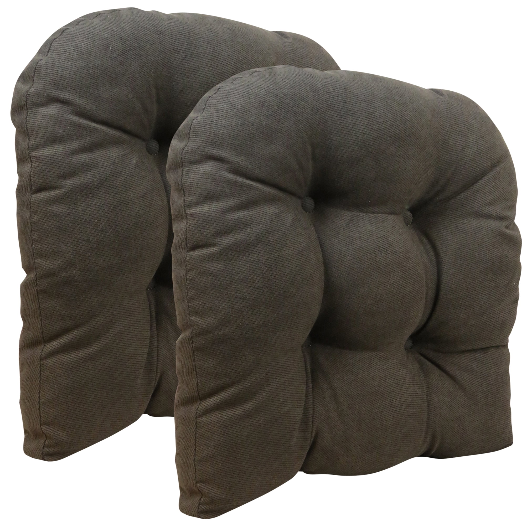 Gripper 17 x 17 Non-Slip Twillo Tufted Universal Chair Cushions Set of 2  - Bluestone