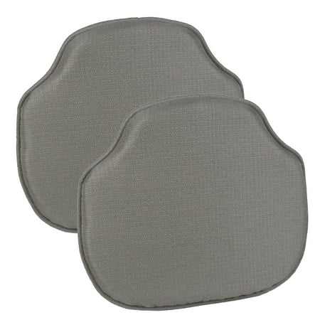 The Gripper Non-Slip Windsor Chair Cushion, for the Kitchen and living Room, 16x15 Inches, Set of 2, Gray