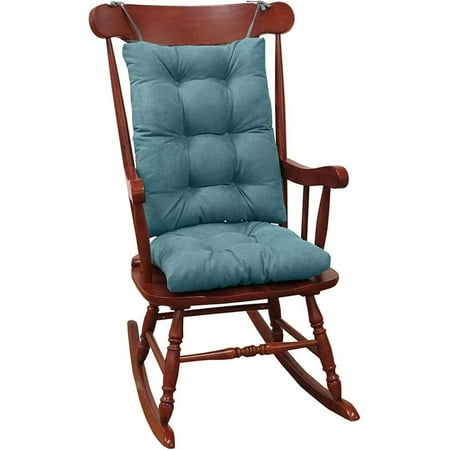 The Gripper Non-Slip Rocking Chair Cushion Set with Thick Padding and Tufted Design, Includes Seat Pad & Back Pillow with Ties, 17x17 Inches, 2 Piece Set, Marine