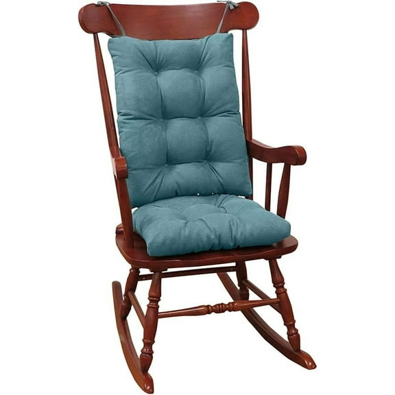 The Gripper Non-Slip Rocking Chair Cushion Set with Thick Padding and Tufted Design, Includes Seat Pad & Back Pillow with Ties, 17x17 Inches, 2 Piece Set, Marine