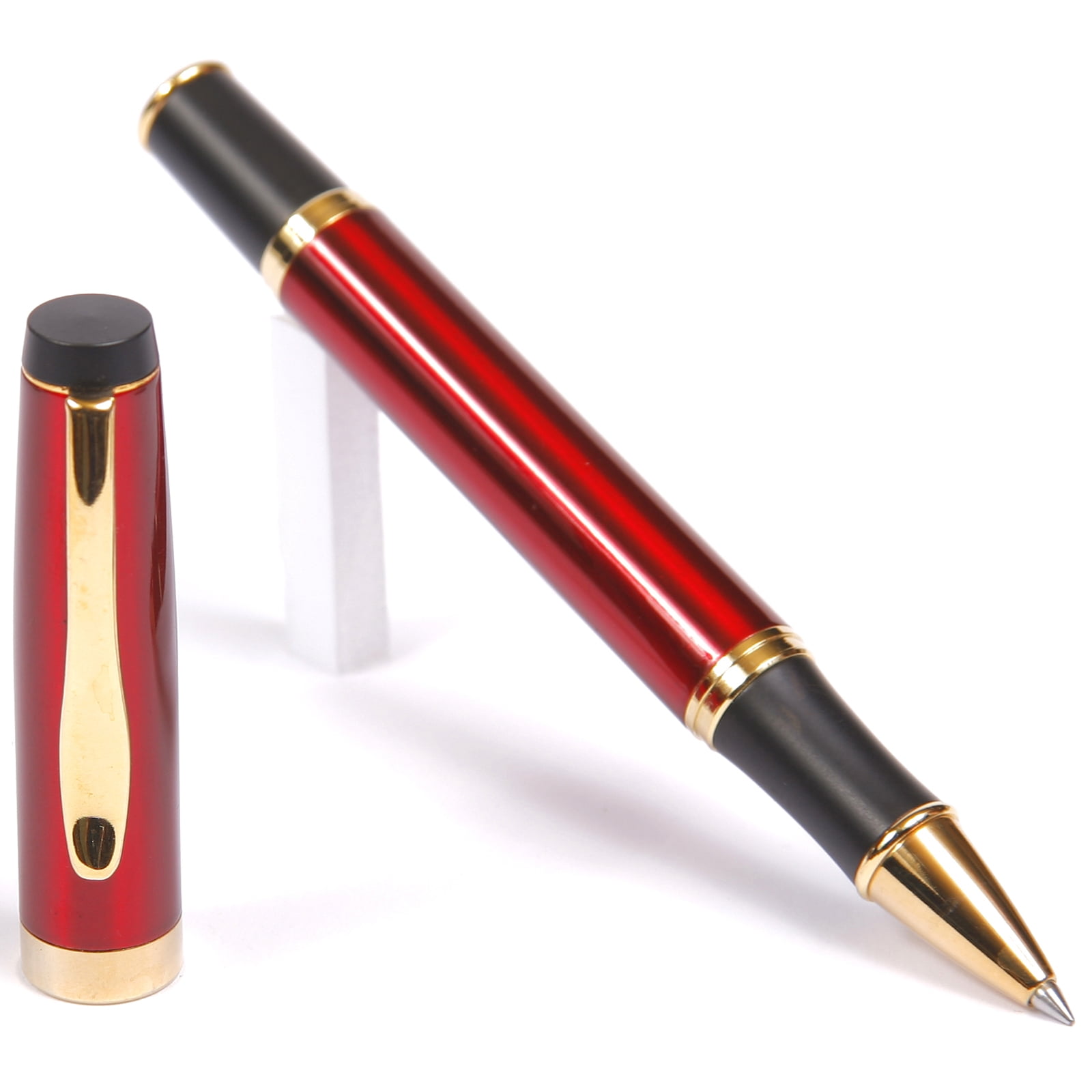 Gripper Red Roller Ball Pen - Medium Tip Point 0.7mm Black Ink Refill