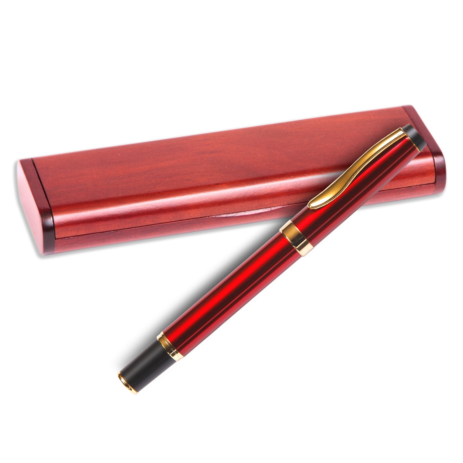 Gripper Roller Ball Pen - Red with OS Single Gift Box Rosewood