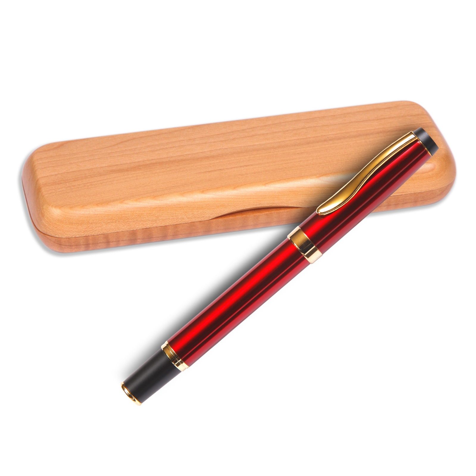 Gripper Roller Ball Pen - Red with Single Gift Box Maple