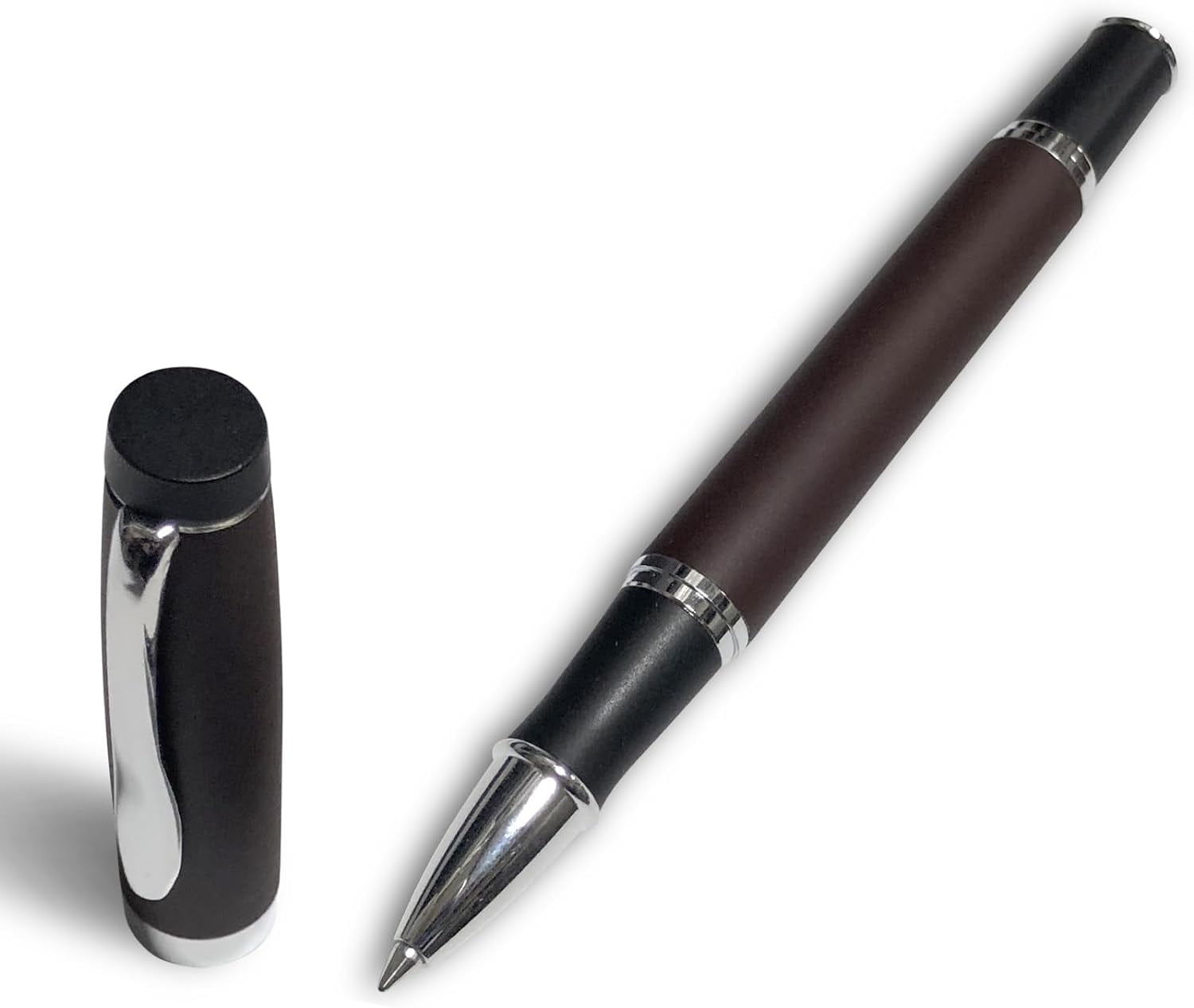 Gripper Rollerball Pen - Matt Brown with Anti Slip Grip (Budget Friendly Pen)