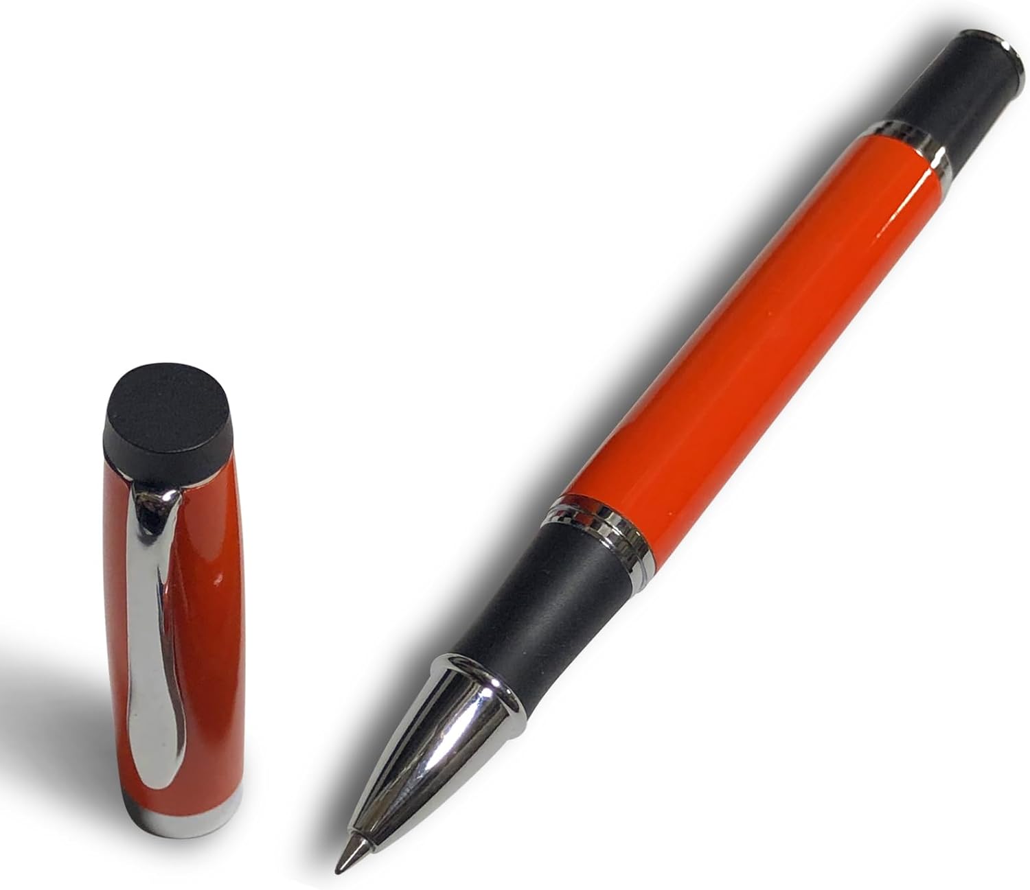 Gripper Rollerball Pen - Orange Gloss with Anti Slip Grip (Budget Friendly Pen)