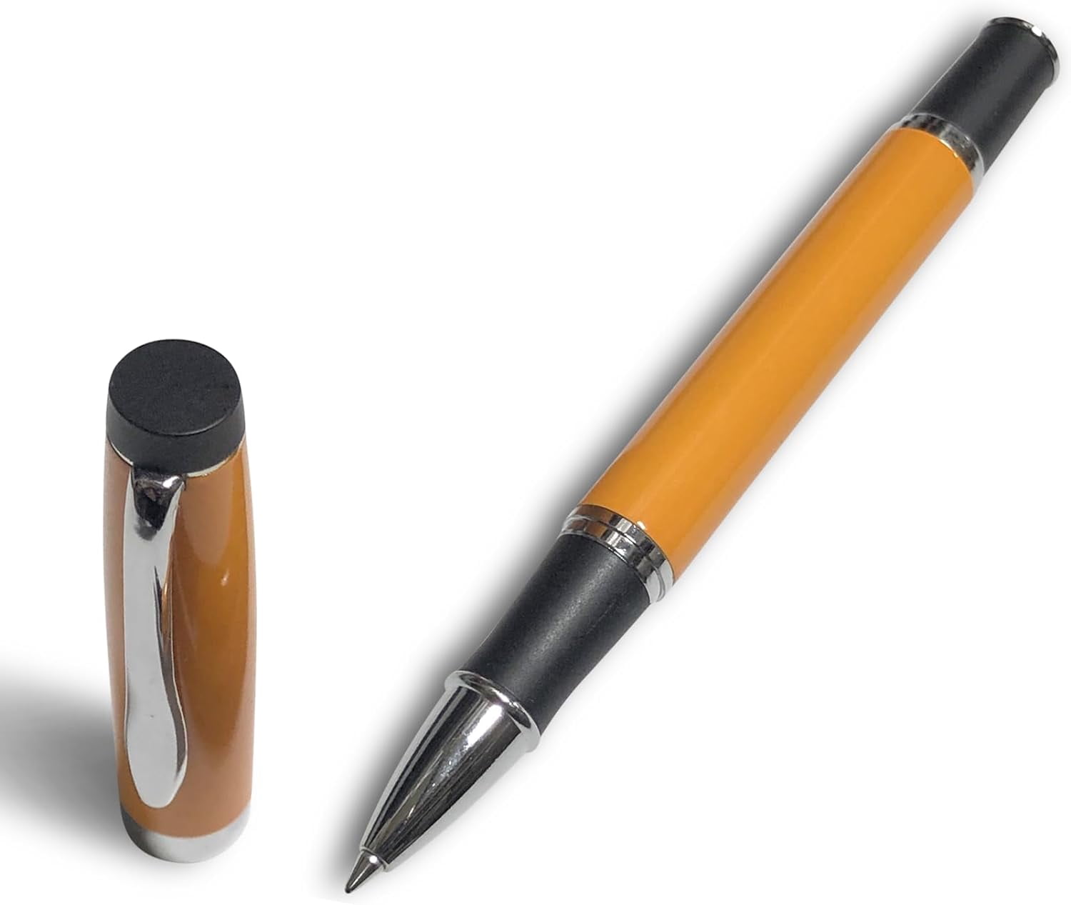 Gripper Rollerball Pen - Yellow Gloss with Anti Slip Grip (Budget Friendly Pen)