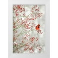 thumbnail image 1 of Grippo-Pike, Carrie Ann 23x32 White Modern Wood Framed Museum Art Print Titled - Red Cardinal in the Red Berries, 1 of 4