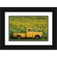 thumbnail image 1 of Grippo-Pike, Carrie Ann 24x17 Black Ornate Wood Framed with Double Matting Museum Art Print Titled - Yellow Vintage Sunflower Truck, 1 of 4