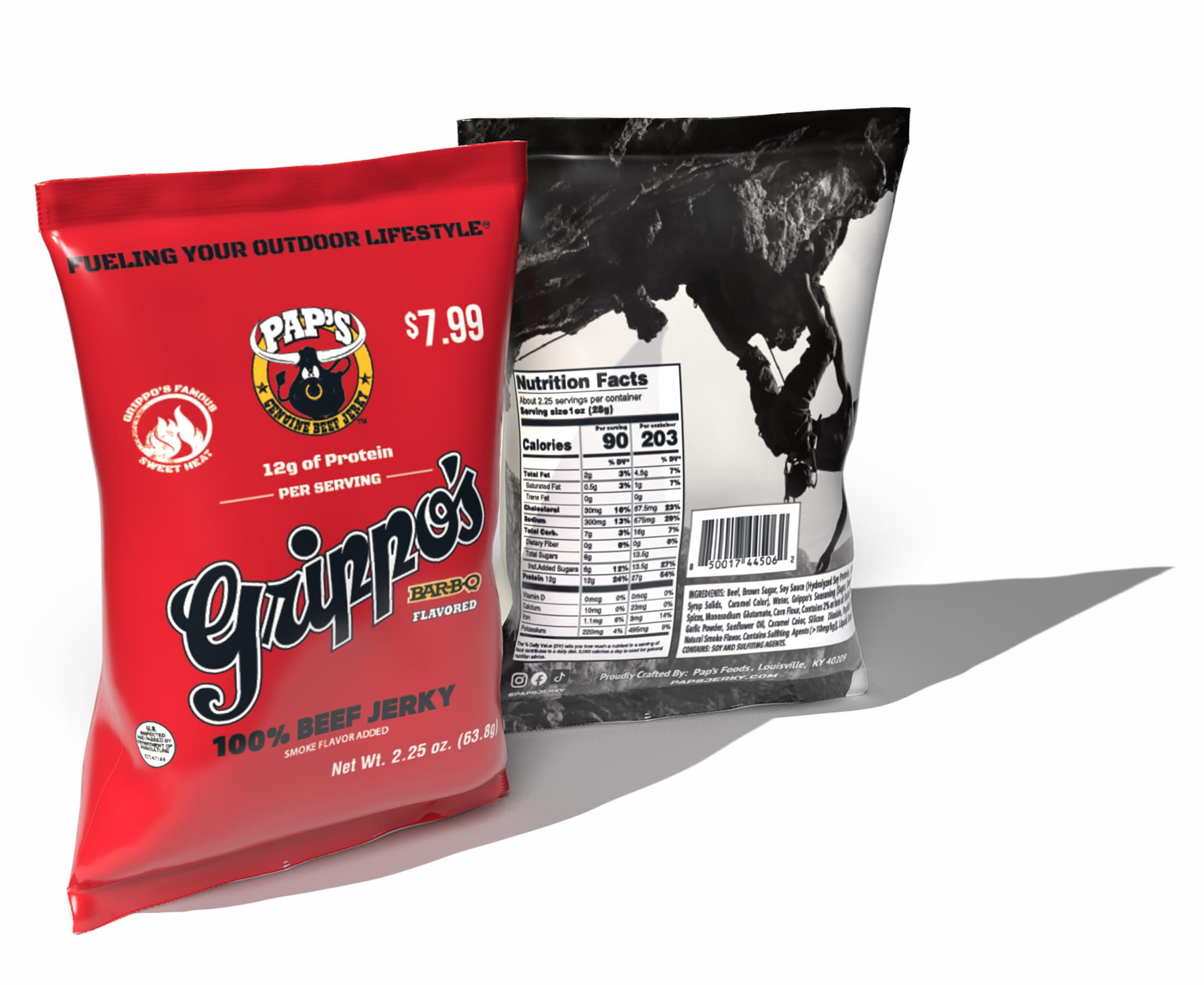 Grippo's BarBQ Flavored Beef DHF10 Jerky Keto, High Protein Snack