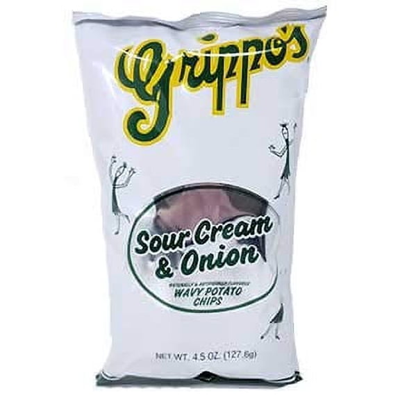 Grippo's Sour Cream & Onion Potato Chips 4.5oz 18ct Box