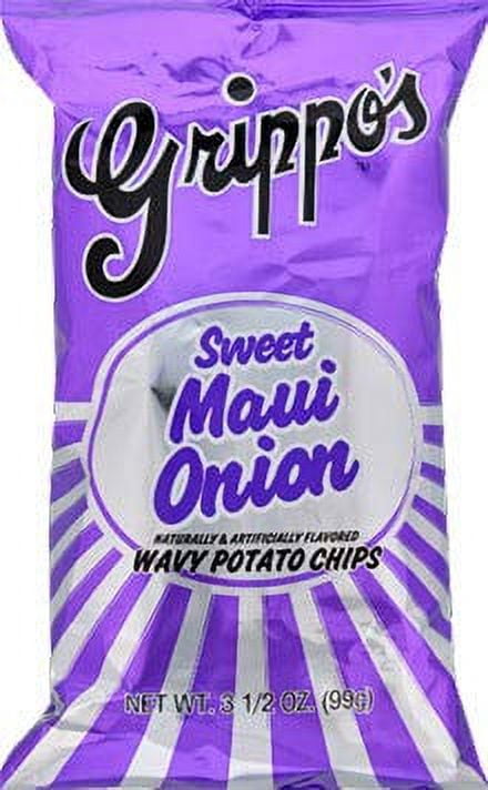 Grippo's, Sweet Maui Onion Wavy Potato Chips, 4.5oz, 18ct Box