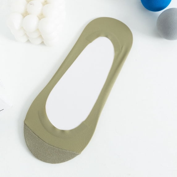 Grippy Socks Men Women No Show Liner Socks, Low Cut Invisible Breathable Thin Socks for Flats Sneakers Green One Size