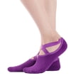 thumbnail image 1 of Grippy Socks Woman Pilates Anti Slip Socks for Barefoot Workout Breathable Cotton Non Slip Pilates Socks for Women Purple Socks, 1 of 3