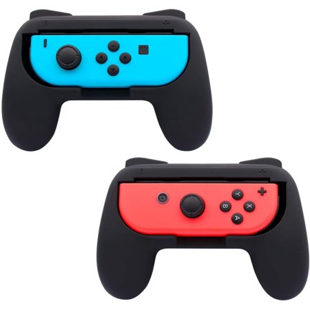 Grips Compatible with Nintendo Switch Joy Cons, Wear-Resistant Handle, 2 Pack (Red & Blue) (Matte Finish)