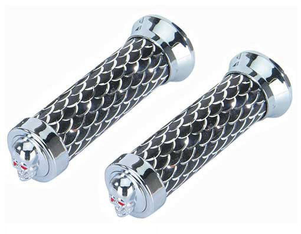 Grips Scales Black/Chrome 126 Skull. Bike grips, bicycle grips