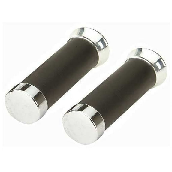 Grips Vinyl Black/Chrome Cll-m2. Bike grips, bicycle grips, lowrider grips, beach cruiser grips, mountain bike grips