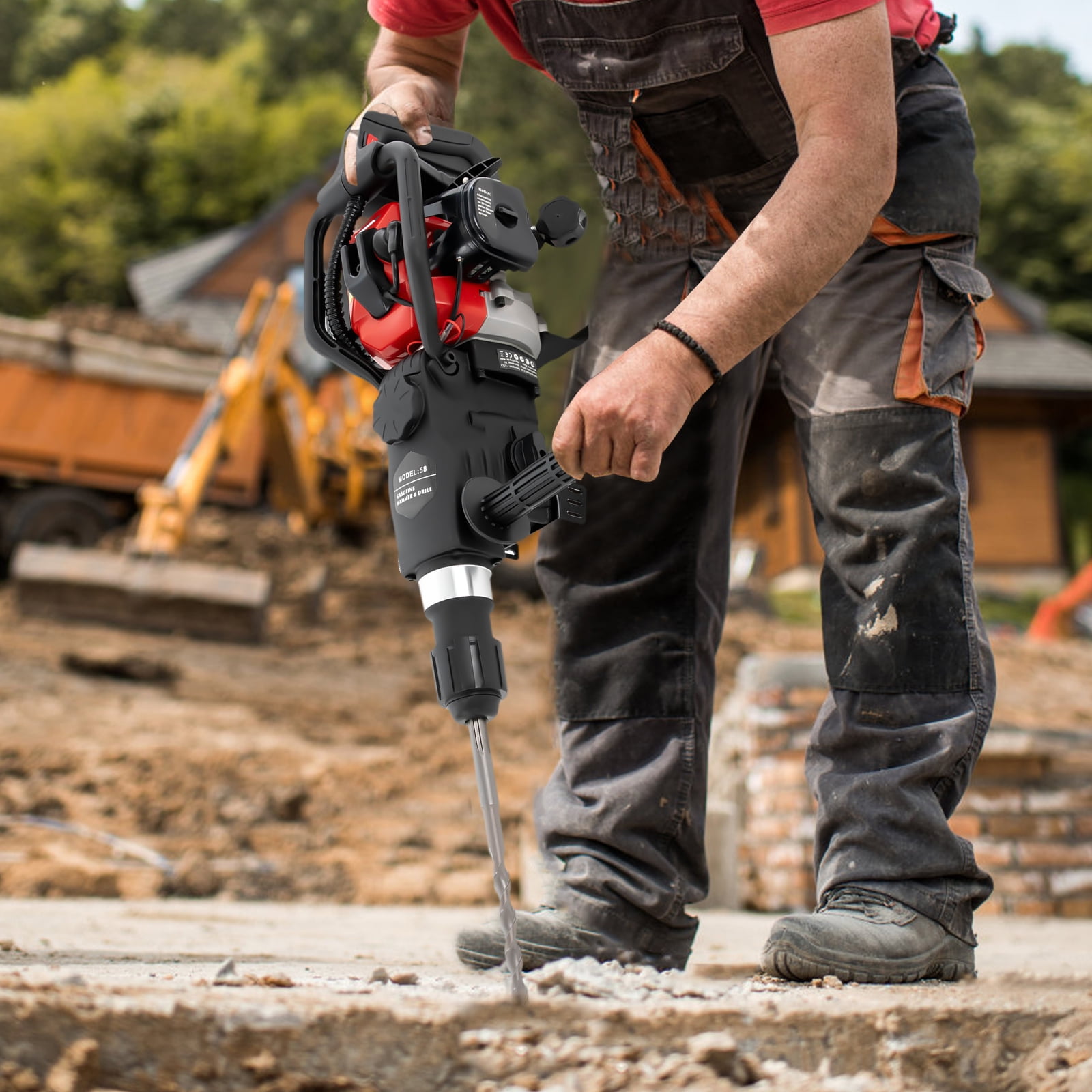 Griptix 3-in-1 Concrete Tool, 1200W, 32.7CC, Hammer, Drill & Pick Functions
