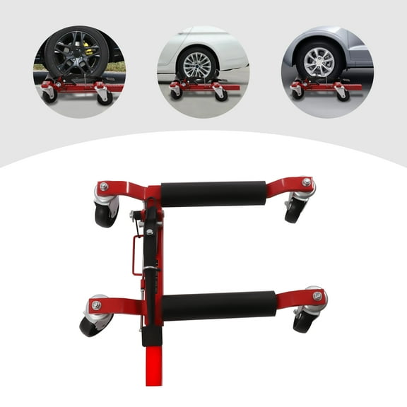 Griptix Car Skates Vehicle Positioning, H-Shaped Structure for 1500lbs Capacity, 360 Rotating Wheels, Durable Steel with High-Temperature Paint, Compact Footprint, Easy to Use with Ratchet Mechanism