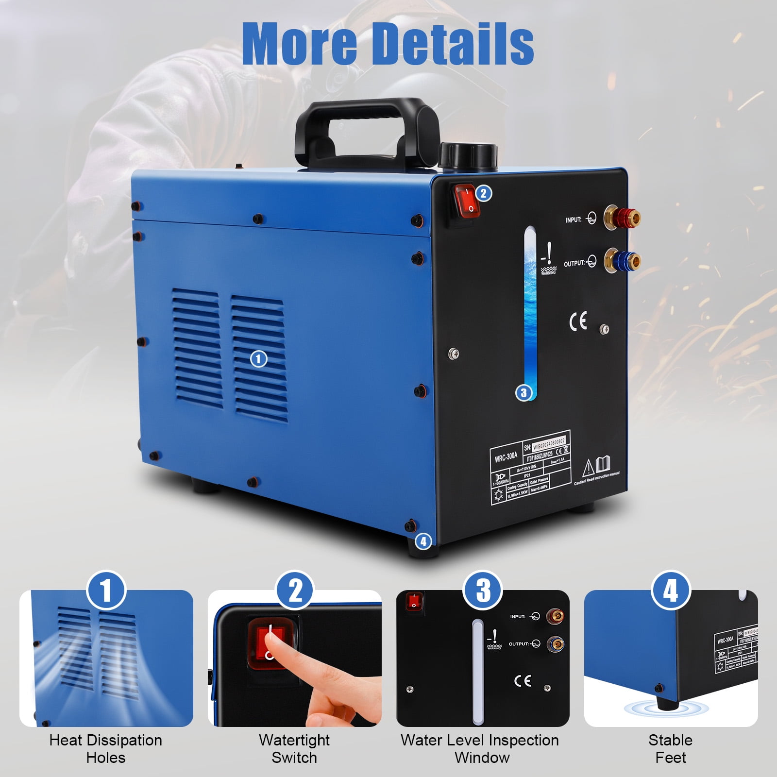 Griptix High-Quality Welder Machine with Copper Construction, Wind Tunnel Cooling Design, and High-Temperature Resistant Features for Durability