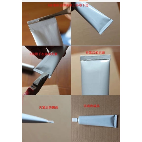 Griptix Unsealing Aluminum Empty Travel Toothpaste Tube Needle Cap Unsealed Tubes New