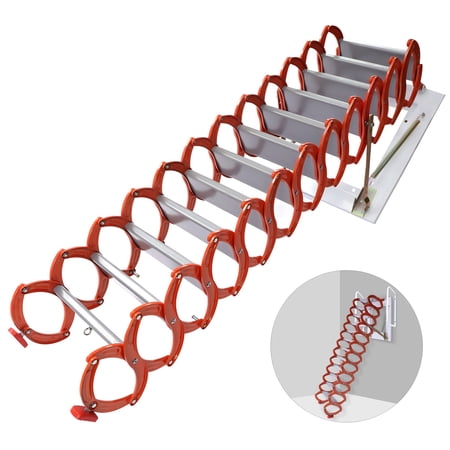 Griptix Wall mounted Retractable Attic Basement Folding Stair Wall Ladder 881 85lbs