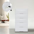 thumbnail image 1 of Griptix White Plastic Storage Dressers,with 4 Drawers,File Vertical Cabinet for Playroom Bedroom Hallway Entryway Furniture, White, 1 of 7