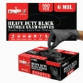 thumbnail image 1 of London Labs Heavy-Duty 6 Mil Disposable Nitrile Gloves, Latex-free & Powder-free gloves for Mechanic, Food Prep & Tattoo - 200ct medium black gloves, 1 of 6