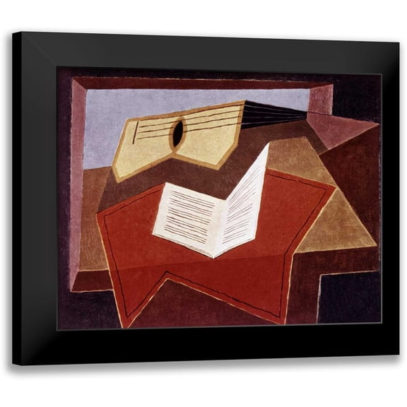 Gris, Juan 14x12 Black Modern Framed Museum Art Print Titled - Guitar With Sheet of Music
