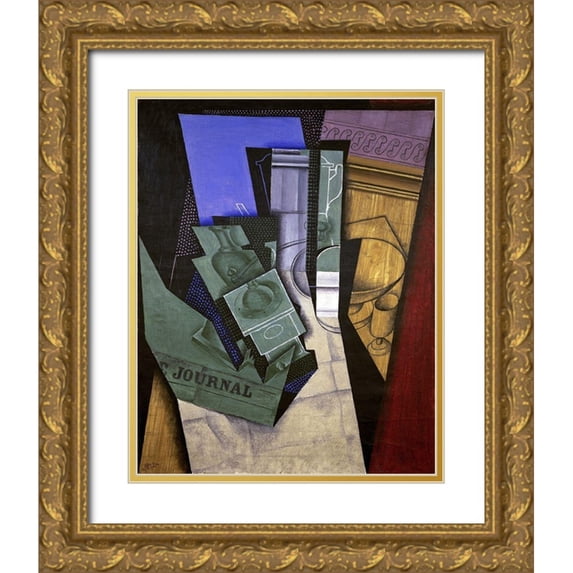 Gris, Juan 15x18 Gold Ornate Wood Framed with Double Matting Museum Art Print Titled - Breakfast