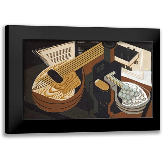 Gris, Juan 18x12 Black Modern Framed Museum Art Print Titled - The Mandolin
