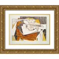 thumbnail image 1 of Gris, Juan 24x19 Gold Ornate Wood Framed with Double Matting Museum Art Print Titled - Still Life With a Newspaper and a Wooden Table, 1 of 4
