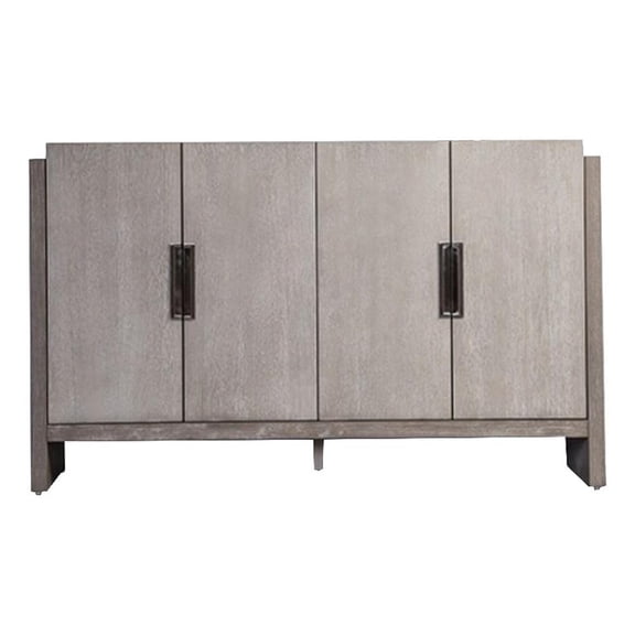 Gris Sideboard Server- 4 Doors w Metal Handles- 60 Inch Stone Gray