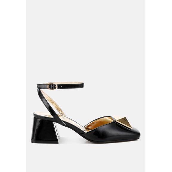Griselda Brooch Detail Ankle Strap Sandals