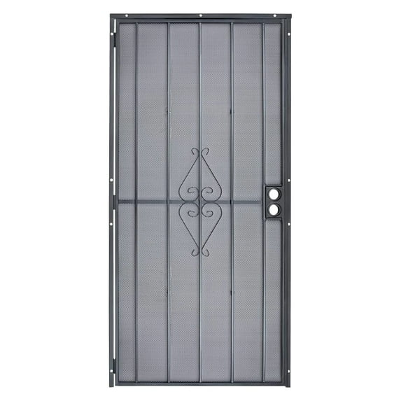 Grisham Deluxe Steel Security Door,32×80inch Iron Security Door (808,Black)