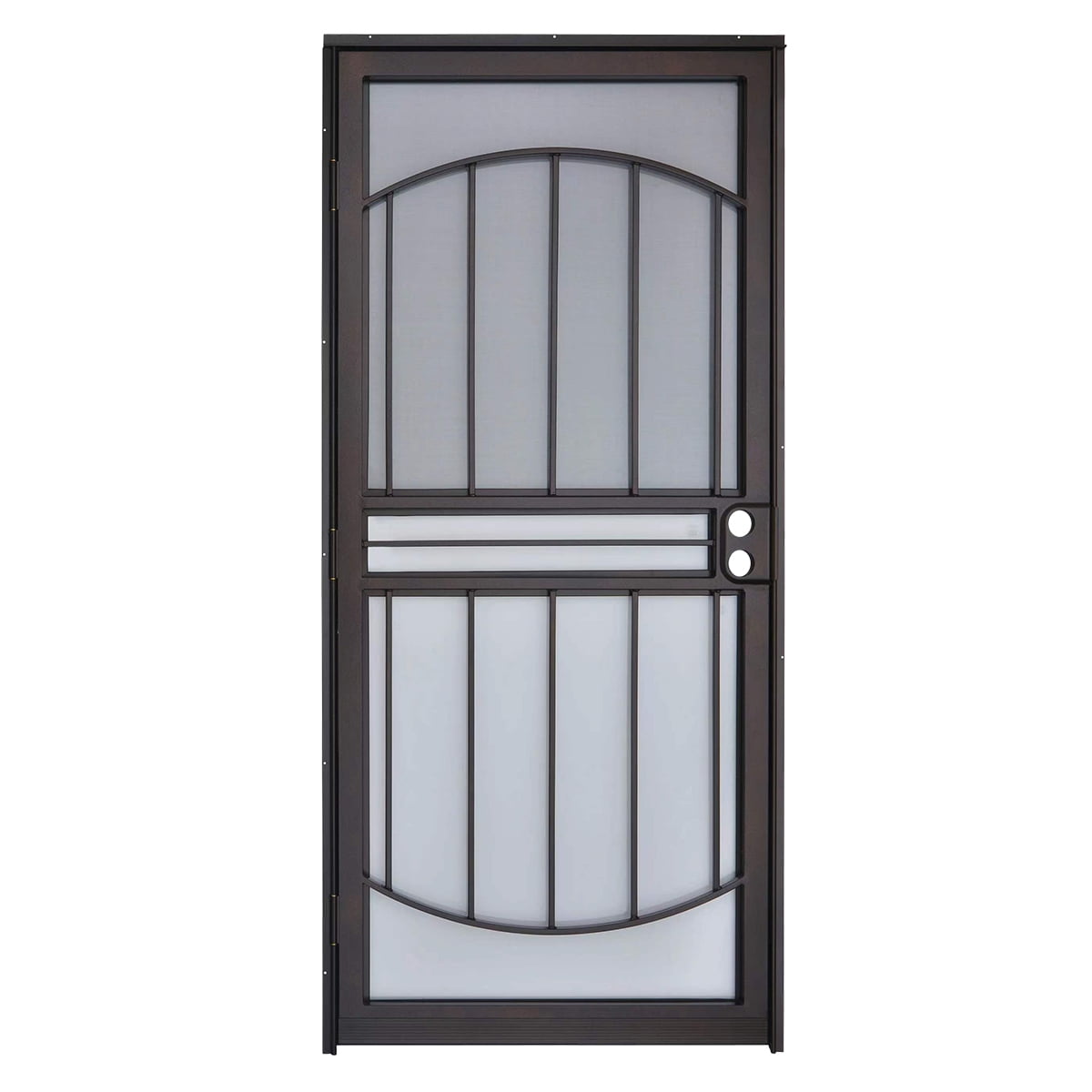 Grisham Deluxe Steel Security Door,32'' x 80'' Metal Tempered Glass